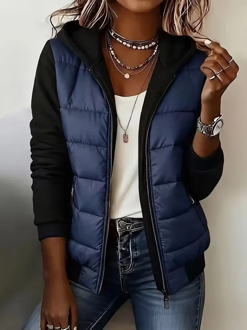 Phyllis – Hooded Padded Colour-Block Jacket