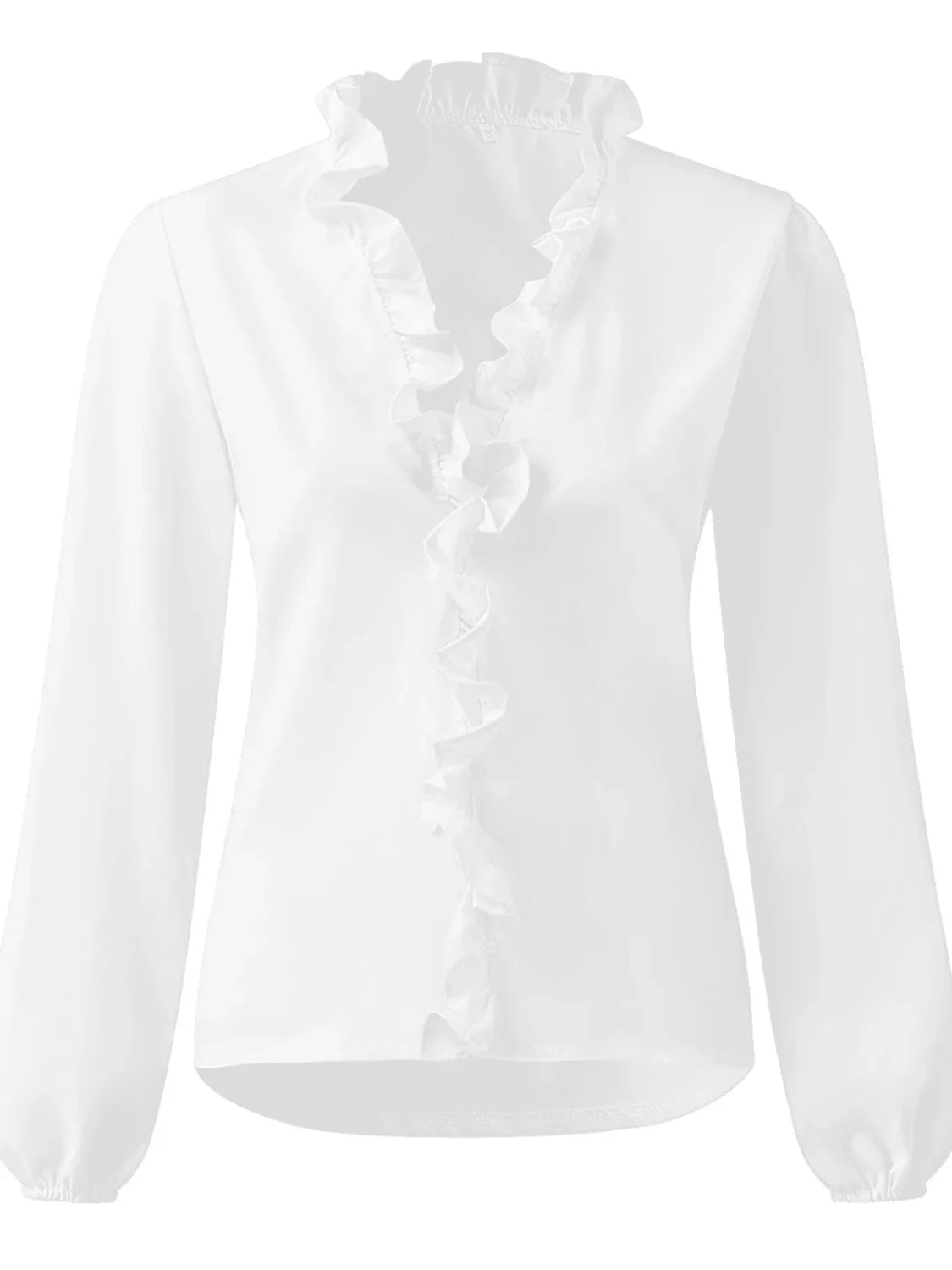 Maisie | Blouse met V-hals en lange mouwen en plooien 