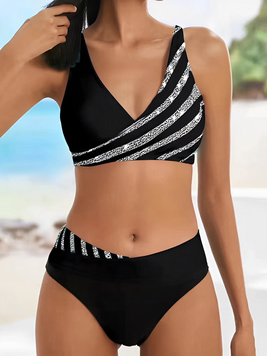 Deniella™ - Levendige gestreepte bikiniset 