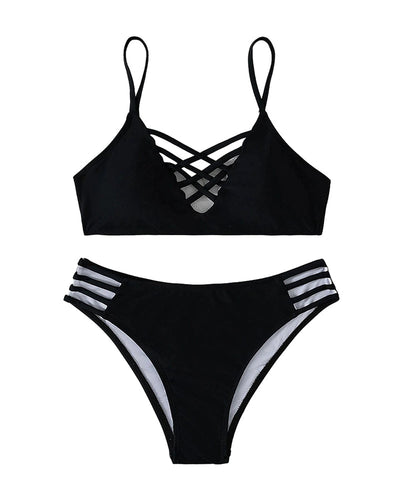Elicia™ - Opvallende bikini met gekruiste bandjes 