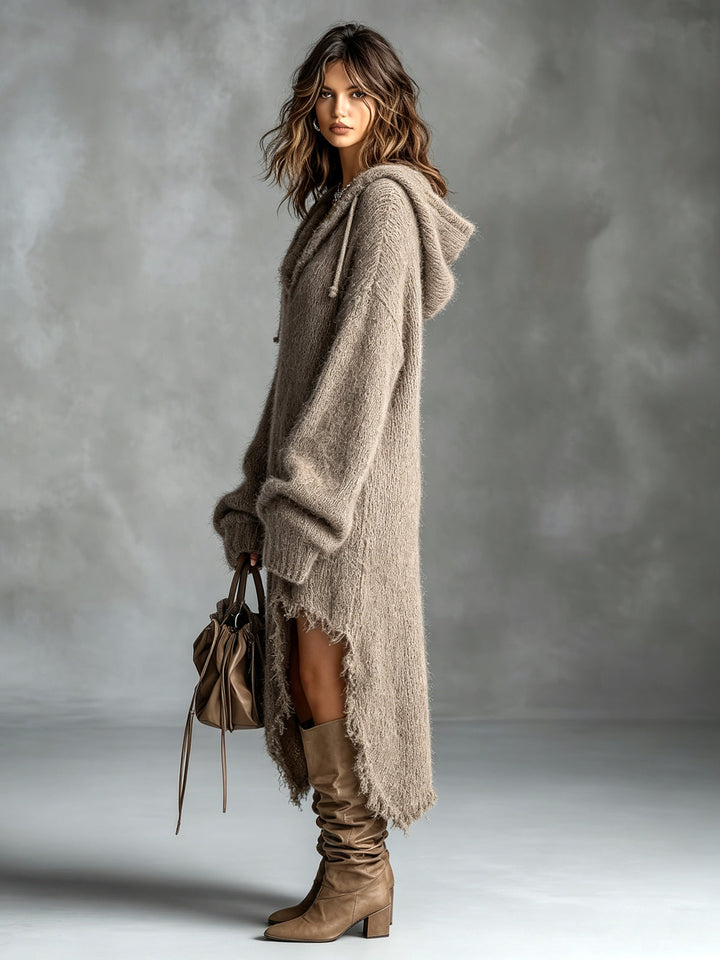 Jacinta – Oversized Hooded Knit Midi Dress