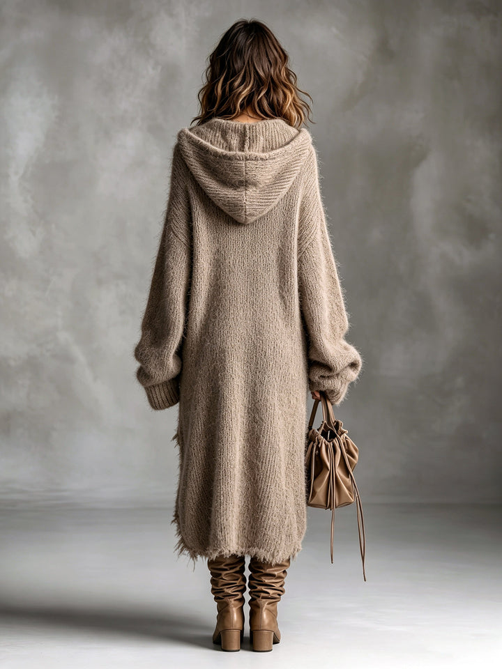 Jacinta – Oversized Hooded Knit Midi Dress