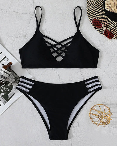 Elicia™ - Opvallende bikini met gekruiste bandjes 