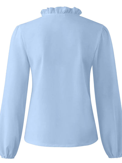 Maisie | Blouse met V-hals en lange mouwen en plooien 