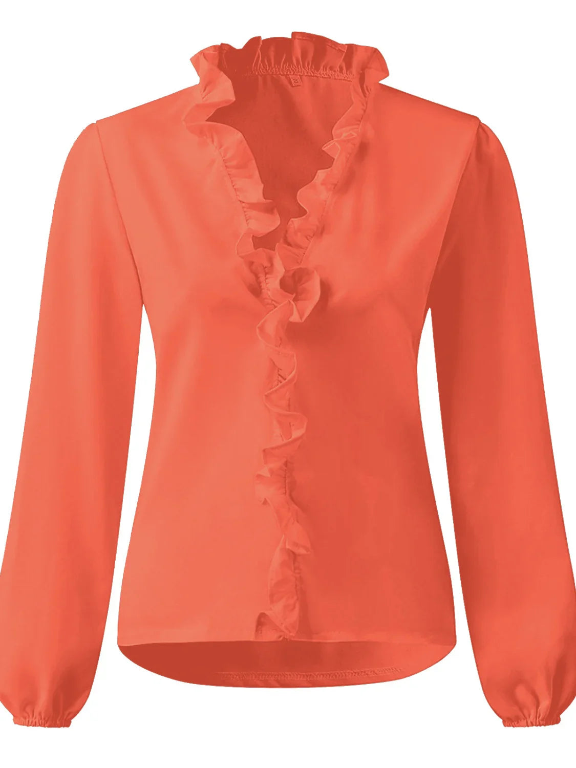 Maisie | Blouse met V-hals en lange mouwen en plooien 