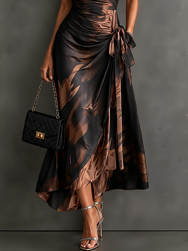 Sorcha – Wrap Midi Dress with Bold Print
