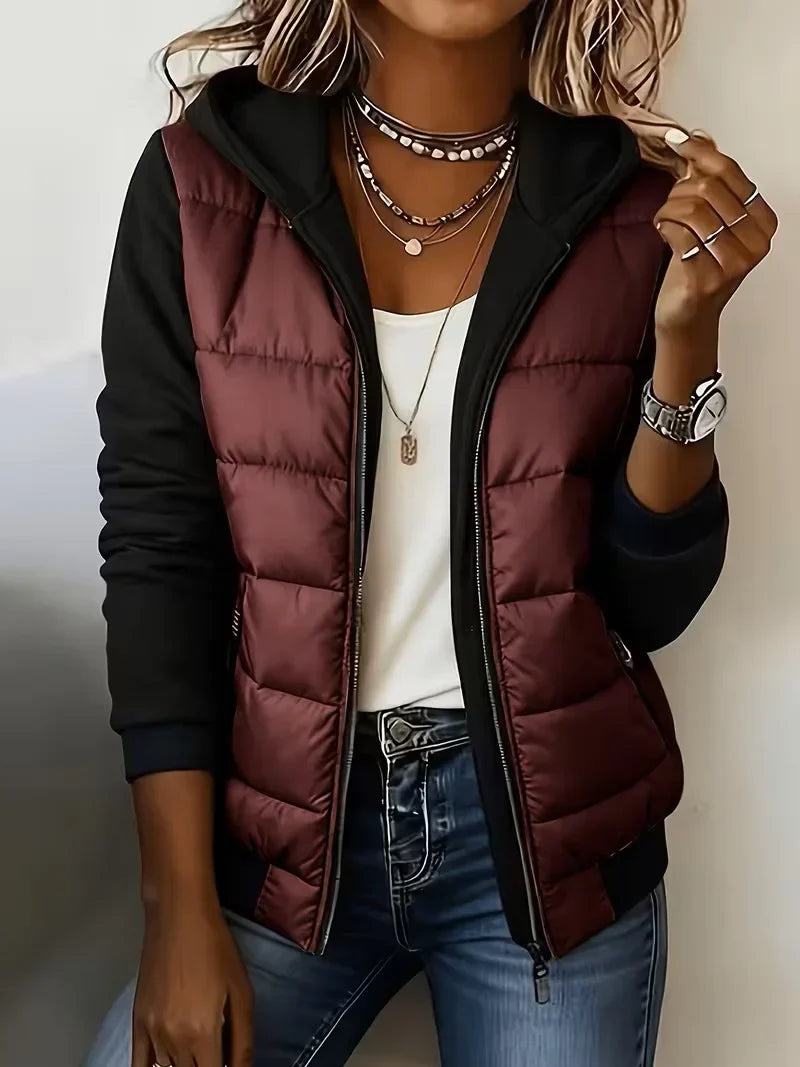 Phyllis – Hooded Padded Colour-Block Jacket