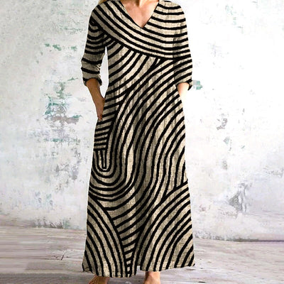 Rubie™ - Abstracte gestreepte jurk