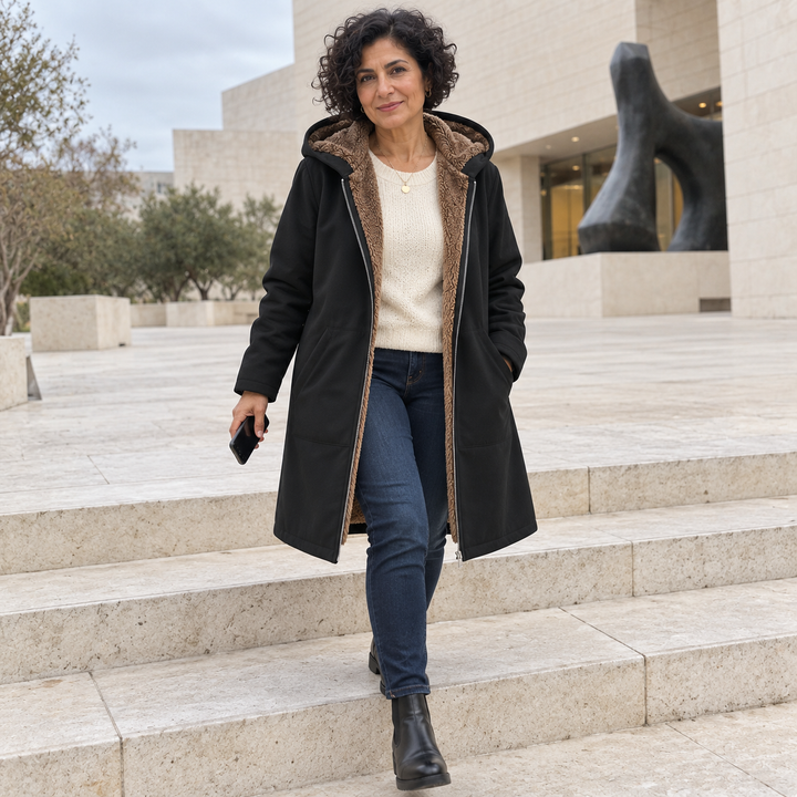 Bronwen – Fleece-Lined Hooded Coat