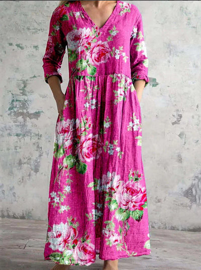 Ava | Maxi Orchidee Jurk