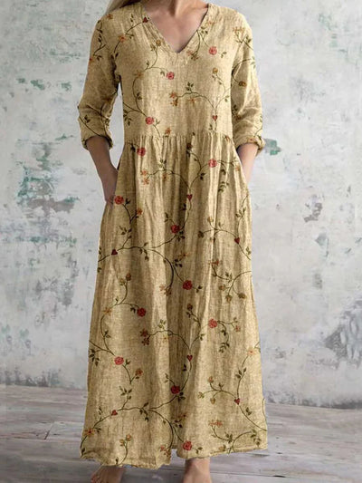 Ava | Maxi Orchidee Jurk