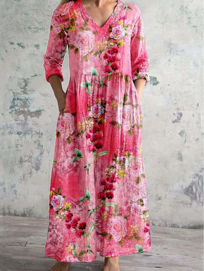 Ava | Maxi Orchidee Jurk
