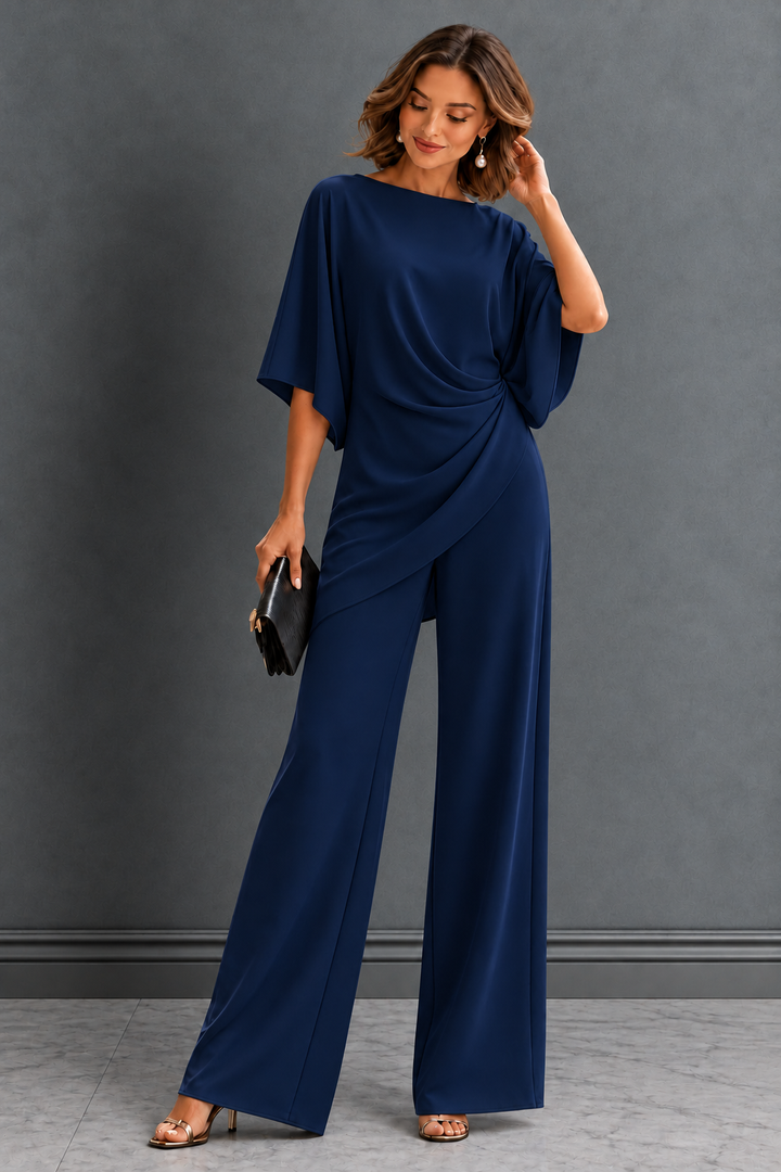 Selina – Draped Top and Wide-Leg Trousers Set