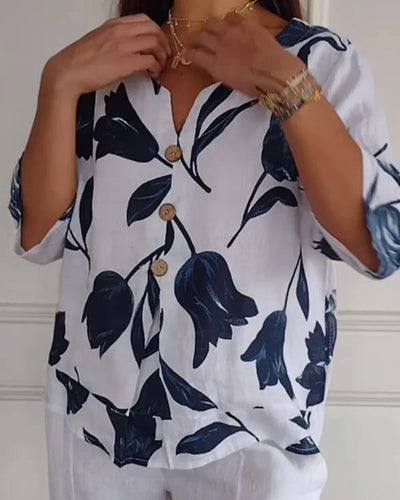Eliana | Casual bloemenprint overhemd