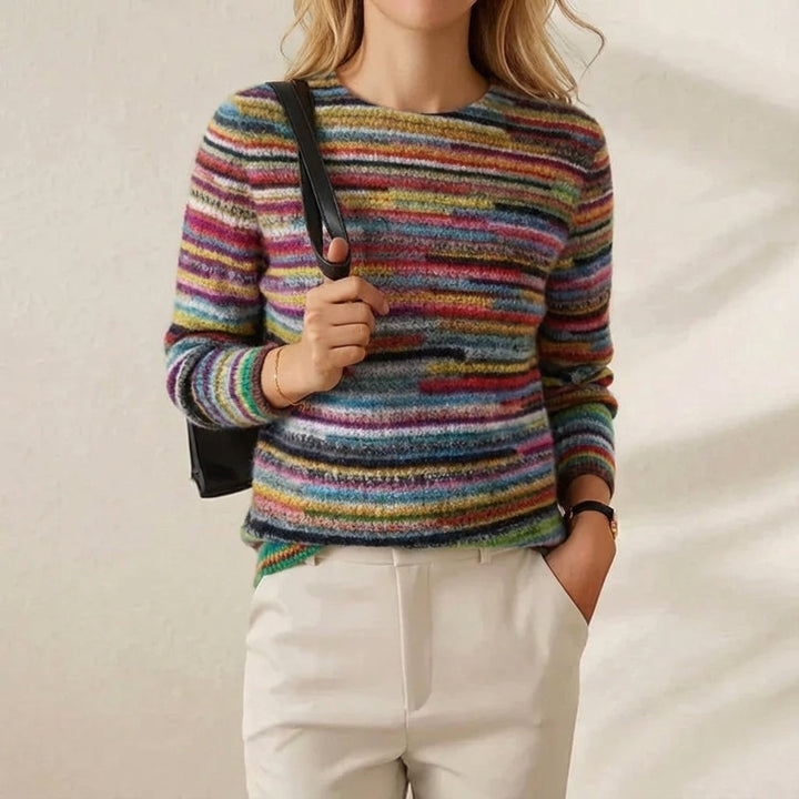 Estelle – Striped Knit Crew Neck Jumper