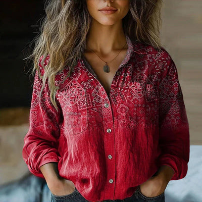 Jesse | Vintage blouse met print 
