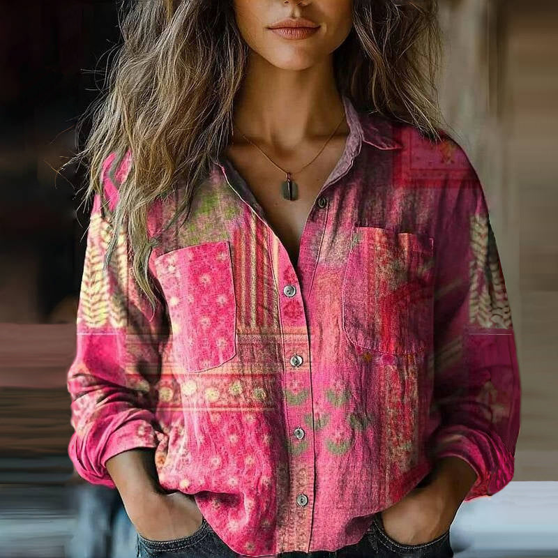 Jesse | Vintage blouse met print 