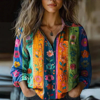 Jesse | Vintage blouse met print 