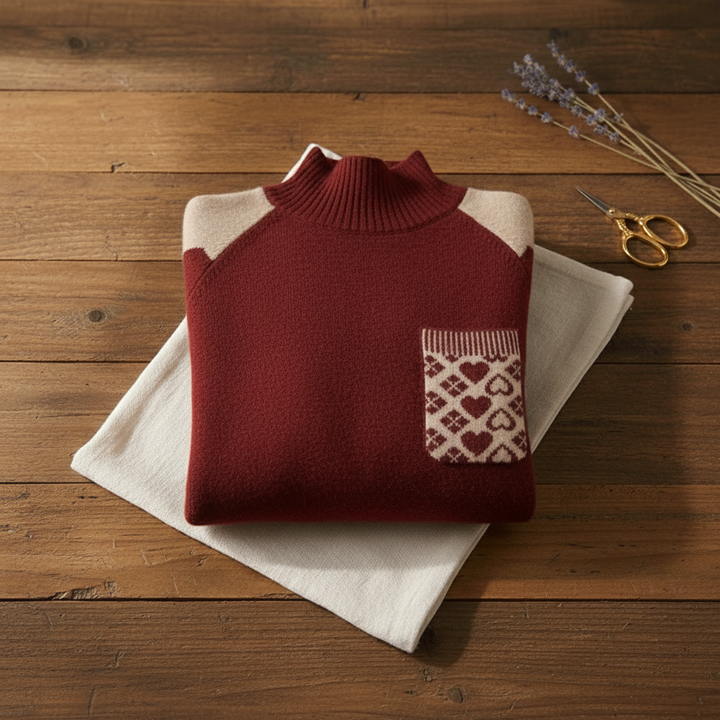 Roberta – Knit Jumper with Heart Pocket Detail