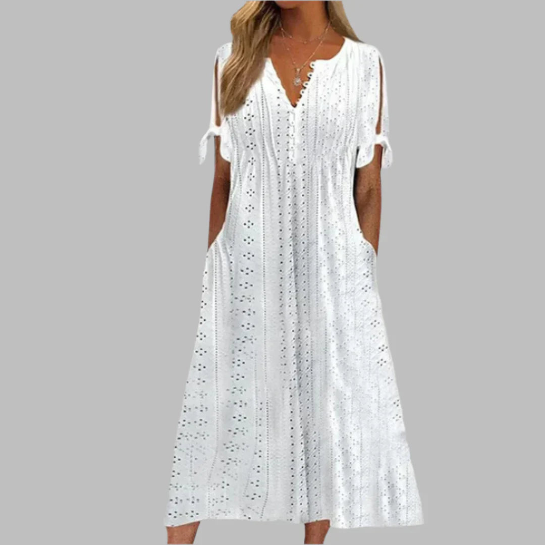Meli | Casual jurk met strikmouwen 