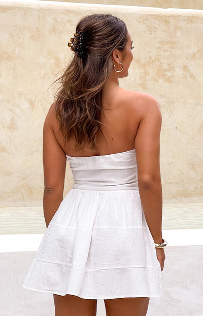 Lola Witte Strapless Minijurk