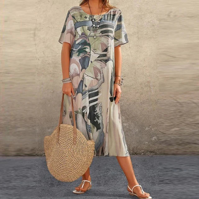 Thalia | Comfortabele bloemenjurk 