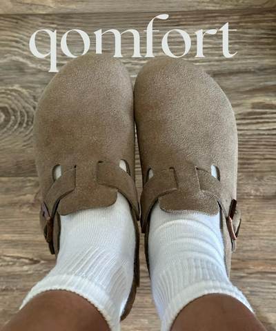Echte suède klompen van Qomfort
