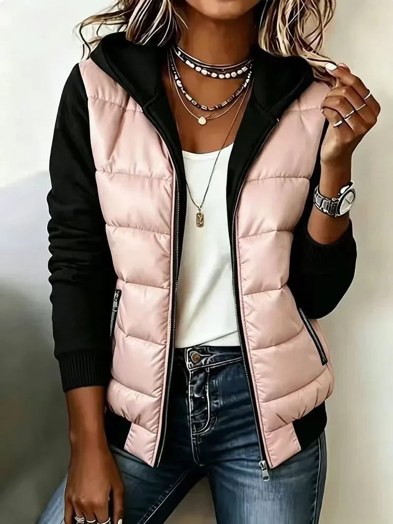 Phyllis – Hooded Padded Colour-Block Jacket