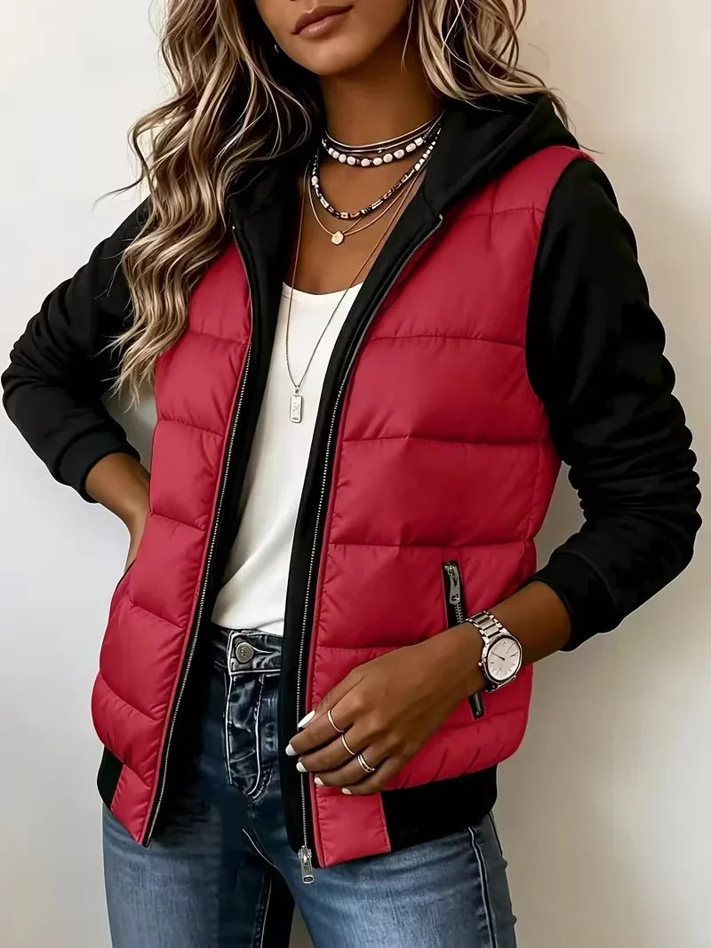 Phyllis – Hooded Padded Colour-Block Jacket