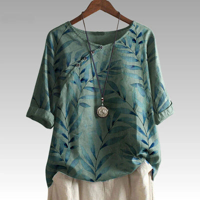 Celia | Top met knoopdetail en natuurinspiratie