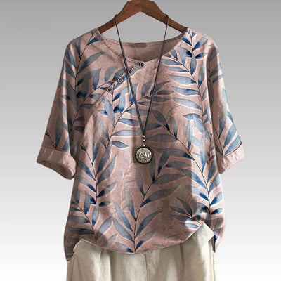Celia | Top met knoopdetail en natuurinspiratie