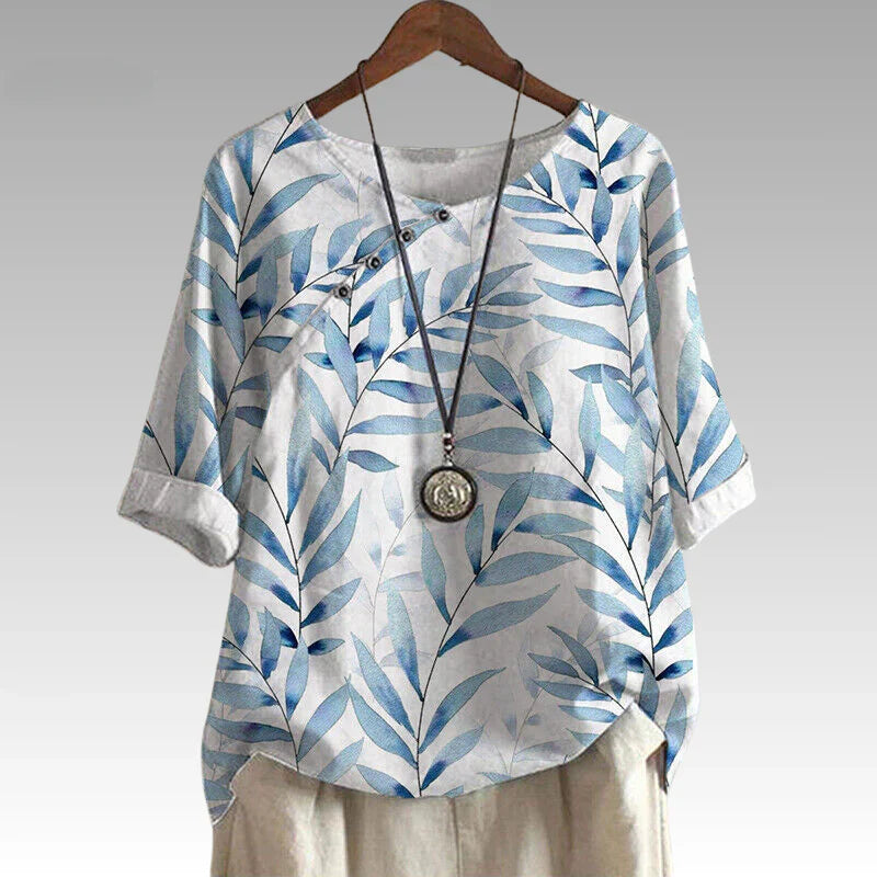 Celia | Top met knoopdetail en natuurinspiratie