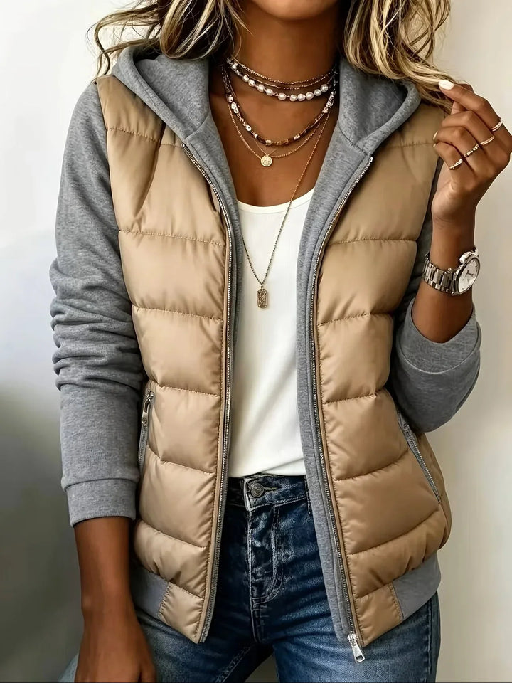 Phyllis – Hooded Padded Colour-Block Jacket