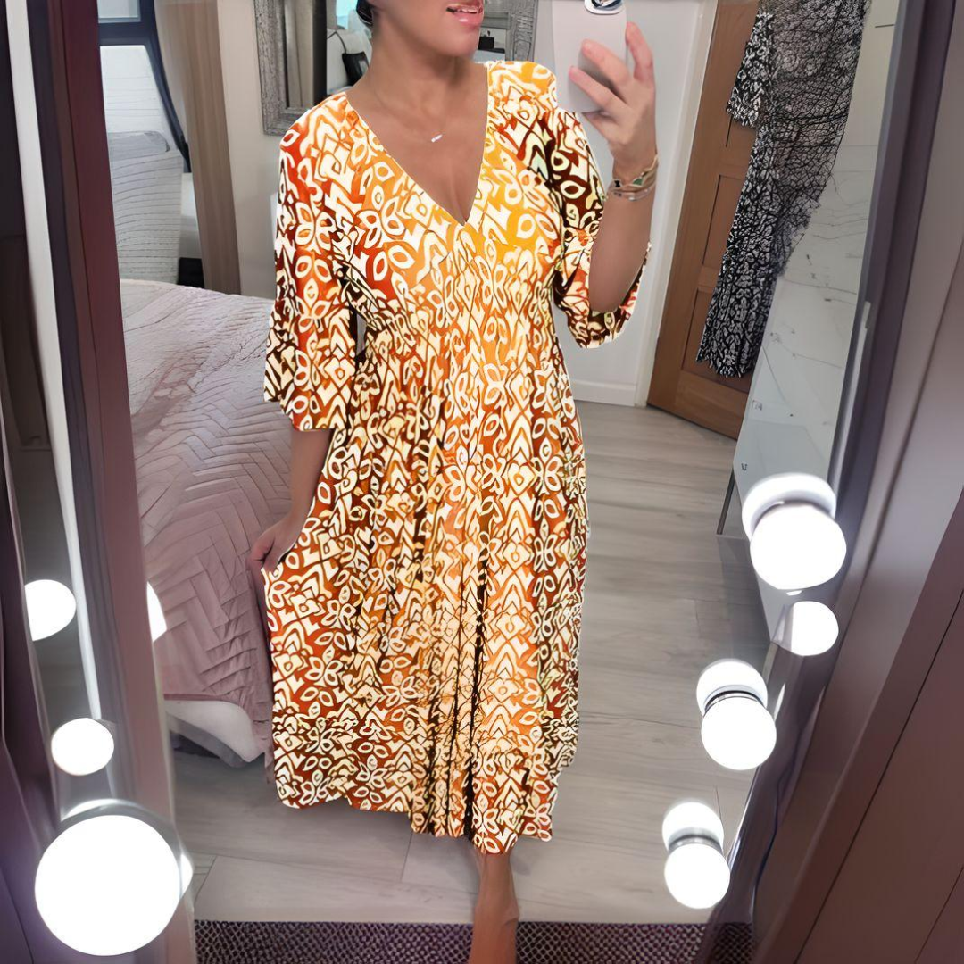 Isabella - Boho geprinte jurk