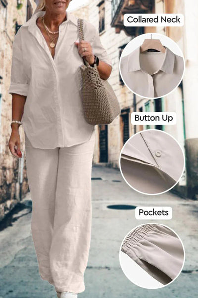 Emily | Relaxed Shirt &amp; Broek Tweedelige Set
