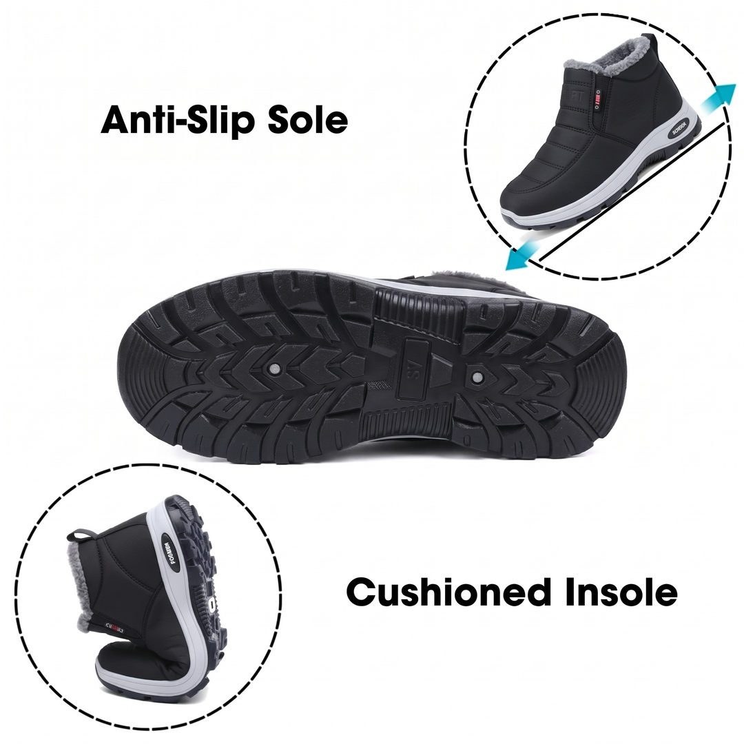 Sianna™ | Quilted Waterproof Slip-On Ankle Boots Black