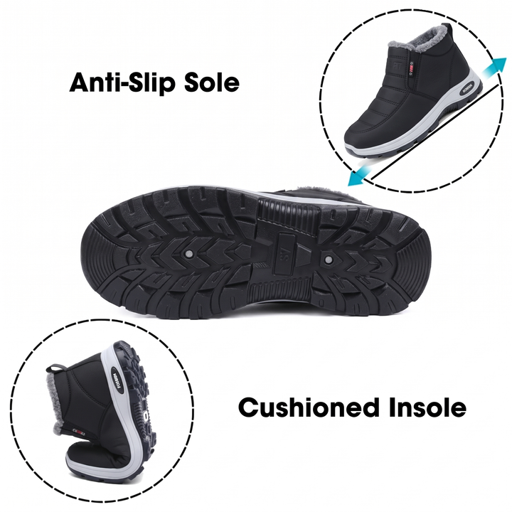 Sianna™ | Quilted Waterproof Slip-On Ankle Boots Black