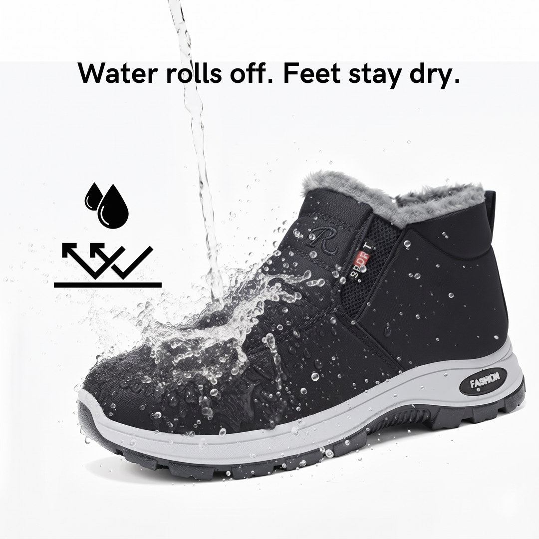 Sianna™ | Quilted Waterproof Slip-On Ankle Boots Black
