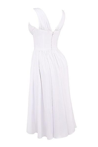 CRYSTAL MIDI DRESS - WHITE