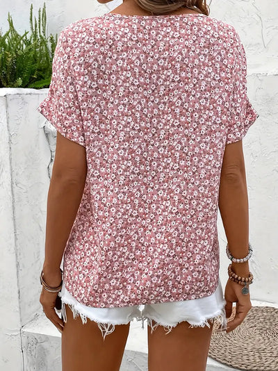 Jenna | Blouse met bloemenprint en knoopjes 
