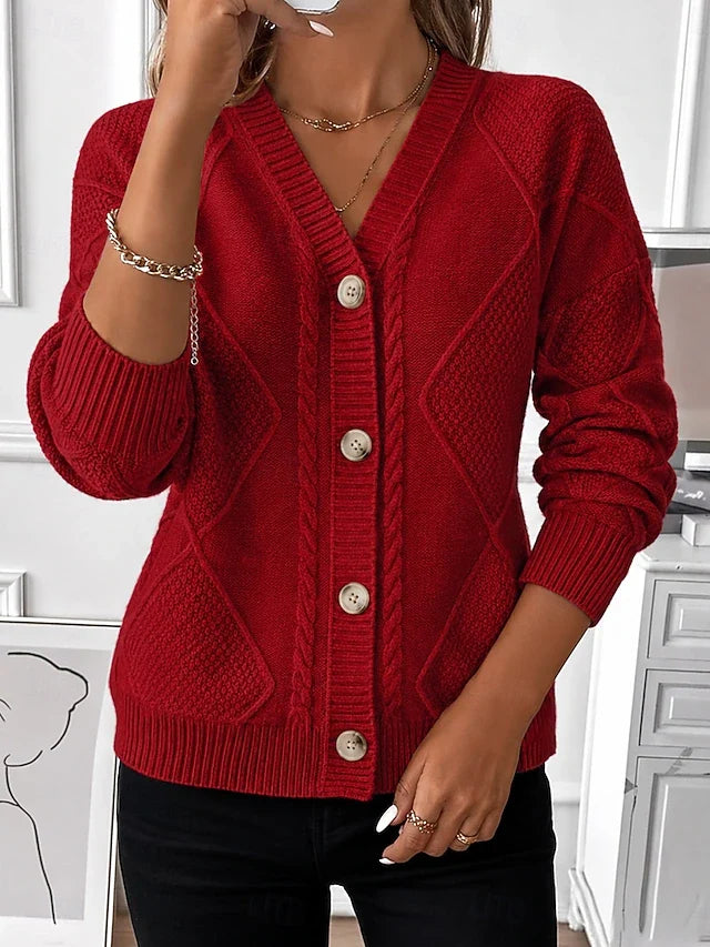 Halina – Vintage Cable Knit Button Cardigan