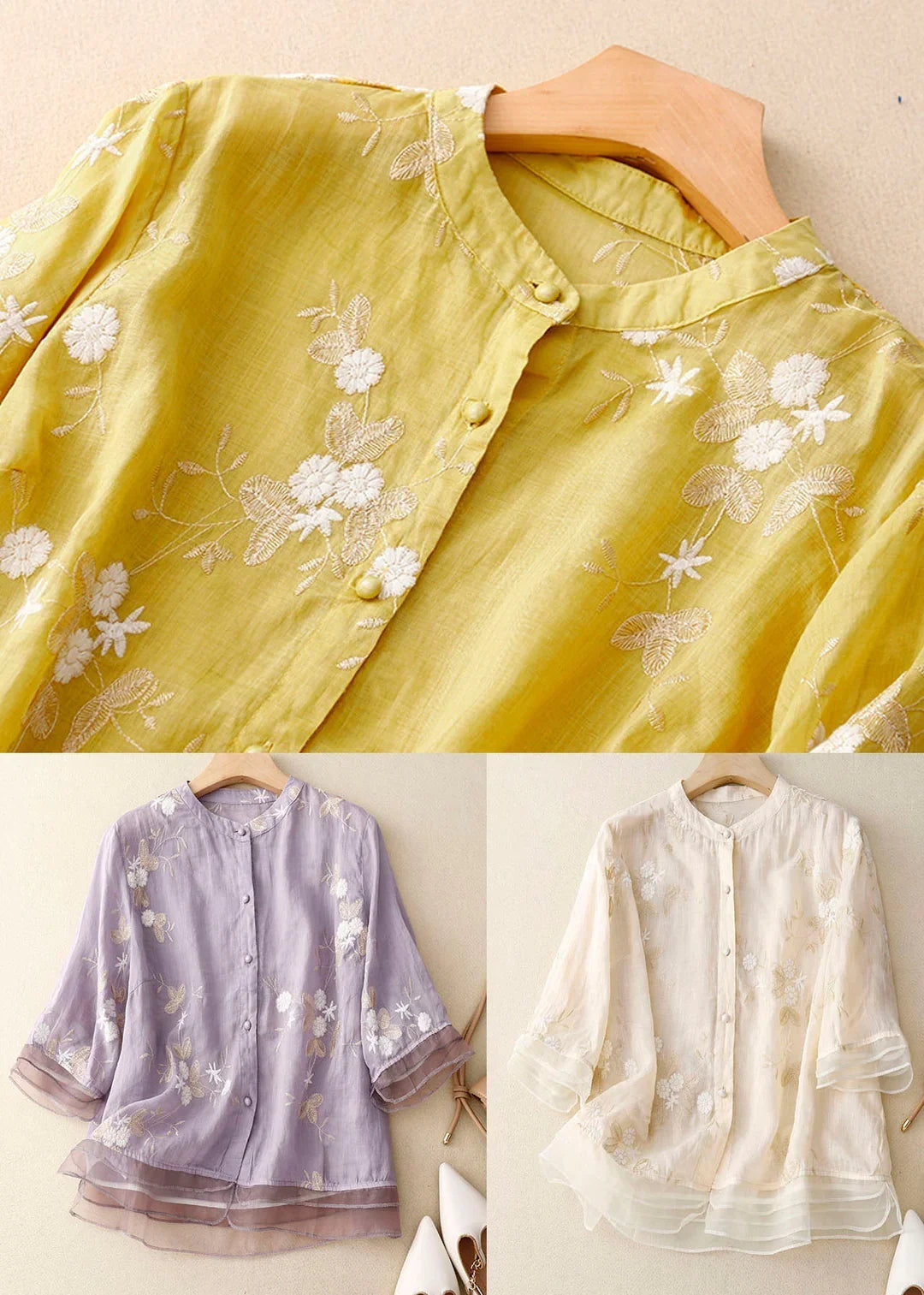 Madison | Elegante geborduurde blouse 