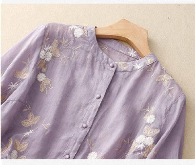 Madison | Elegante geborduurde blouse 