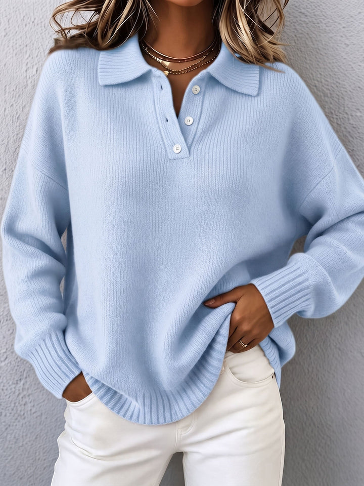 Xanthe – Relaxed Polo Knit Jumper