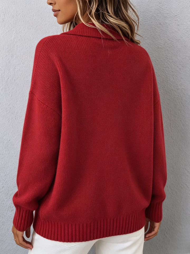 Xanthe – Relaxed Polo Knit Jumper