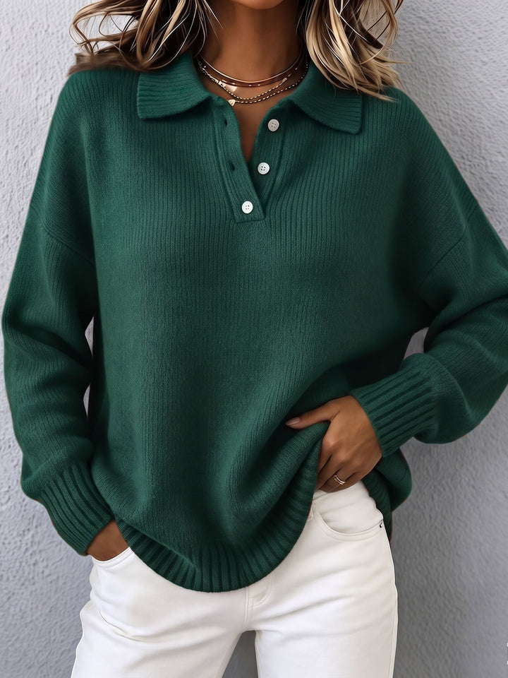 Xanthe – Relaxed Polo Knit Jumper