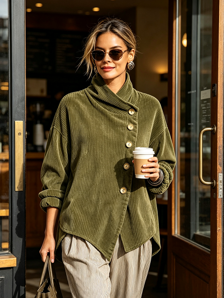 Capucine | Corduroy sweater with high collar