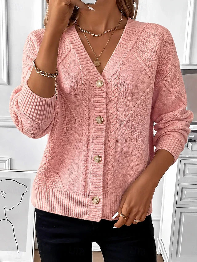 Halina – Vintage Cable Knit Button Cardigan