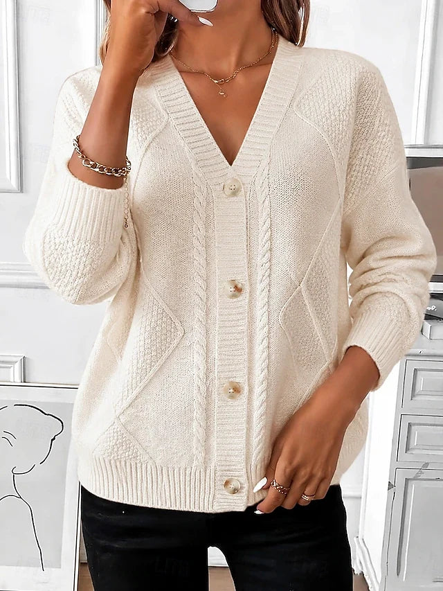 Halina – Vintage Cable Knit Button Cardigan