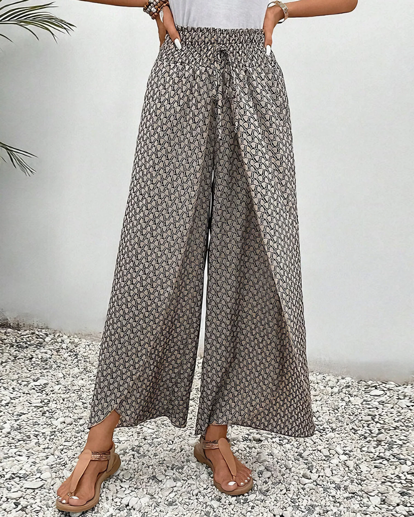 Siena | Relaxte broek met wijde pijpen 